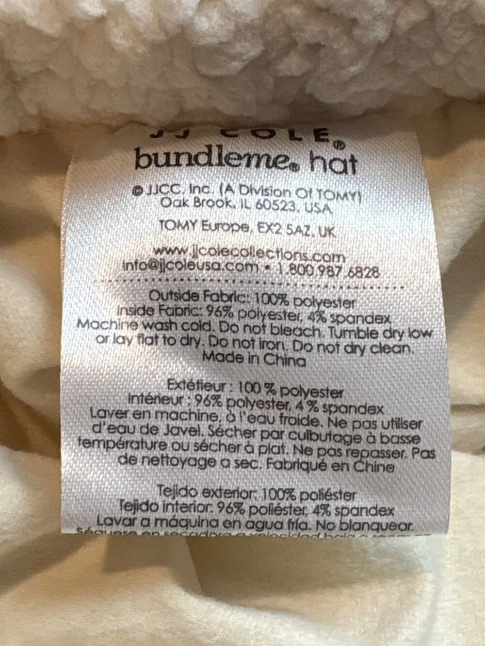 JJ Cole Bundleme Hat Cream 0-6 Months Cozy Fleece Winter Baby Shower Gift